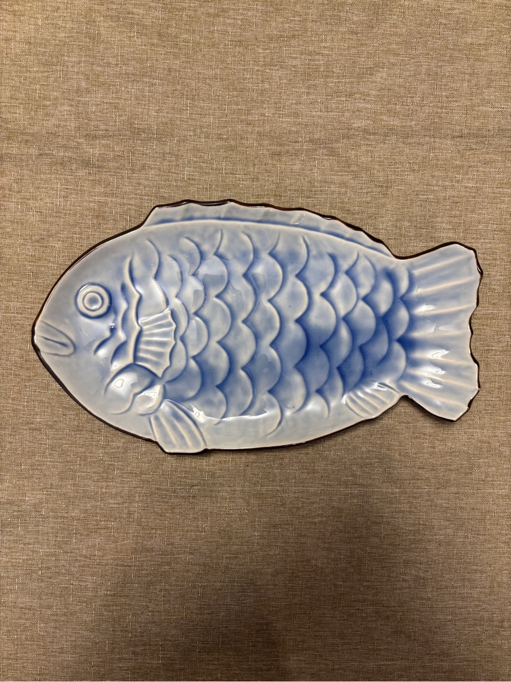 Blue Fish Ceramic Sushi Serving Plate - Japan